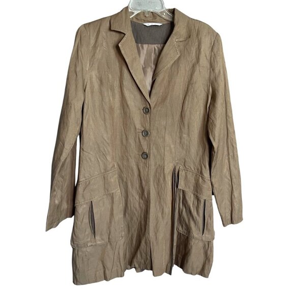 CAbi Women's Tan Swing Trench Coat Size L - Picture 1 of 6
